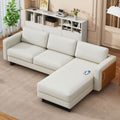 Sofa The Best Choice Products Upholstered Sectional Sofa For Families, Apartments, Dormitories, Award Rooms, Compact Space With Chaise Longue, 3 Seats, L Shaped Design, Off White Cream White Linen Dining Room Medium Soft Metal & Wood 3 Seat