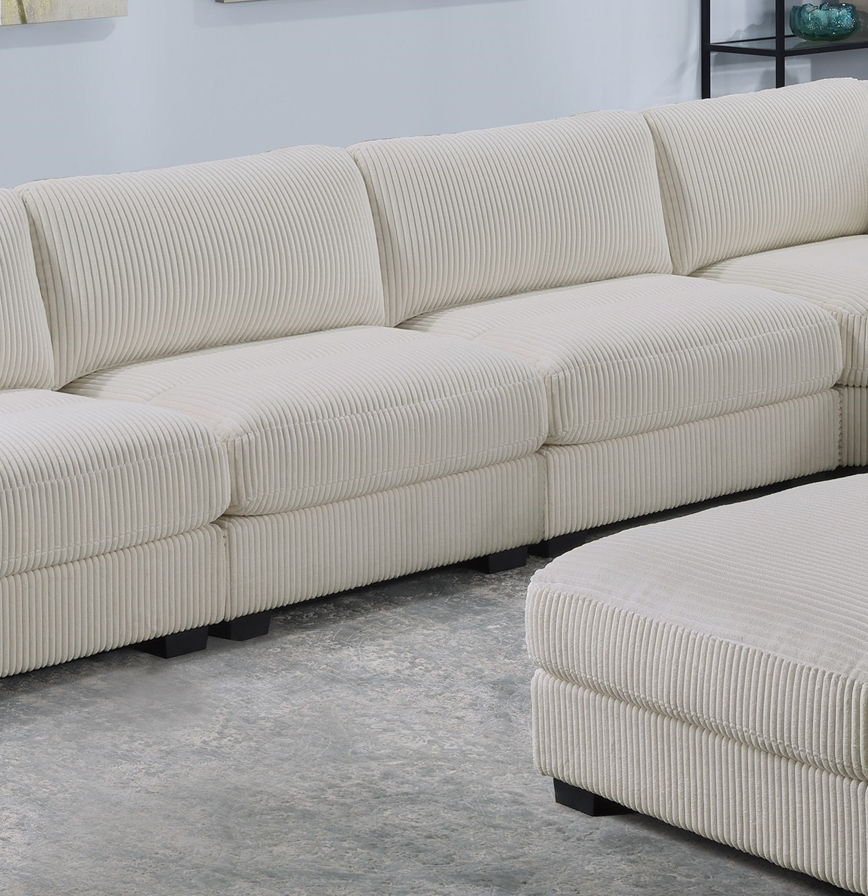 Living Room Furniture Armless Chair Beige Wide Welt Corduroy 1Pc Armless Chair Soft Cushion Wood Legs Beige Primary Living Space Contemporary,Modern Corduroy