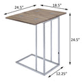 Weathered Oak And Chrome Side Table Oak Silver Primary Living Space Industrial Rectangular Wood Metal Sled