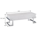 White High Gloss And Chrome Coffee Table With Lift Top White Silver White Primary Living Space Modern Rectangular Wood Metal Sled