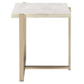 White And Champagne Rectangular End Table White Gold Primary Living Space Contemporary Rectangular Wood Metal Sled