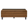 Walnut And Black Lift Top Coffee Table Walnut Primary Living Space Contemporary Shelves Rectangular Wood