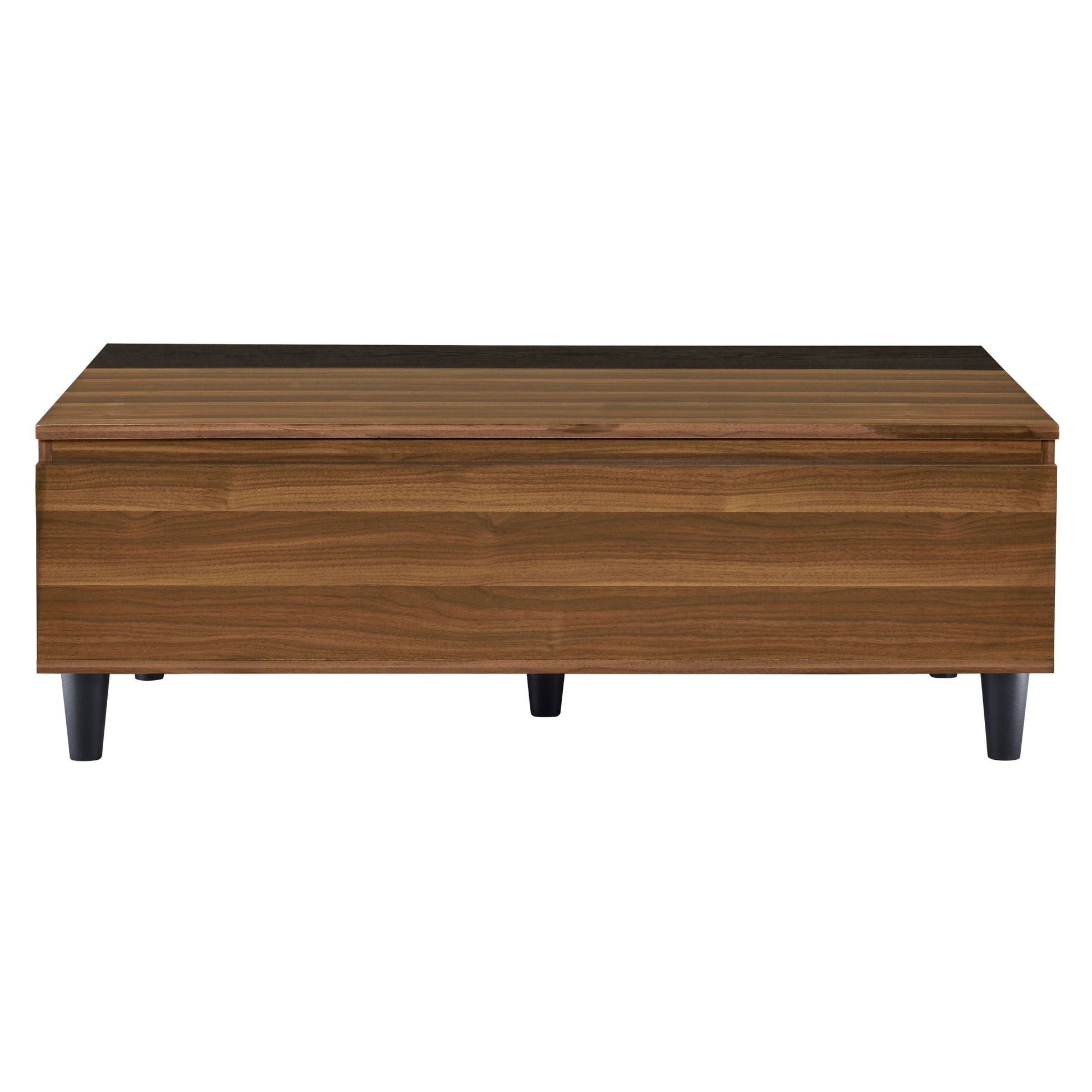 Walnut And Black Lift Top Coffee Table Walnut Primary Living Space Contemporary Shelves Rectangular Wood