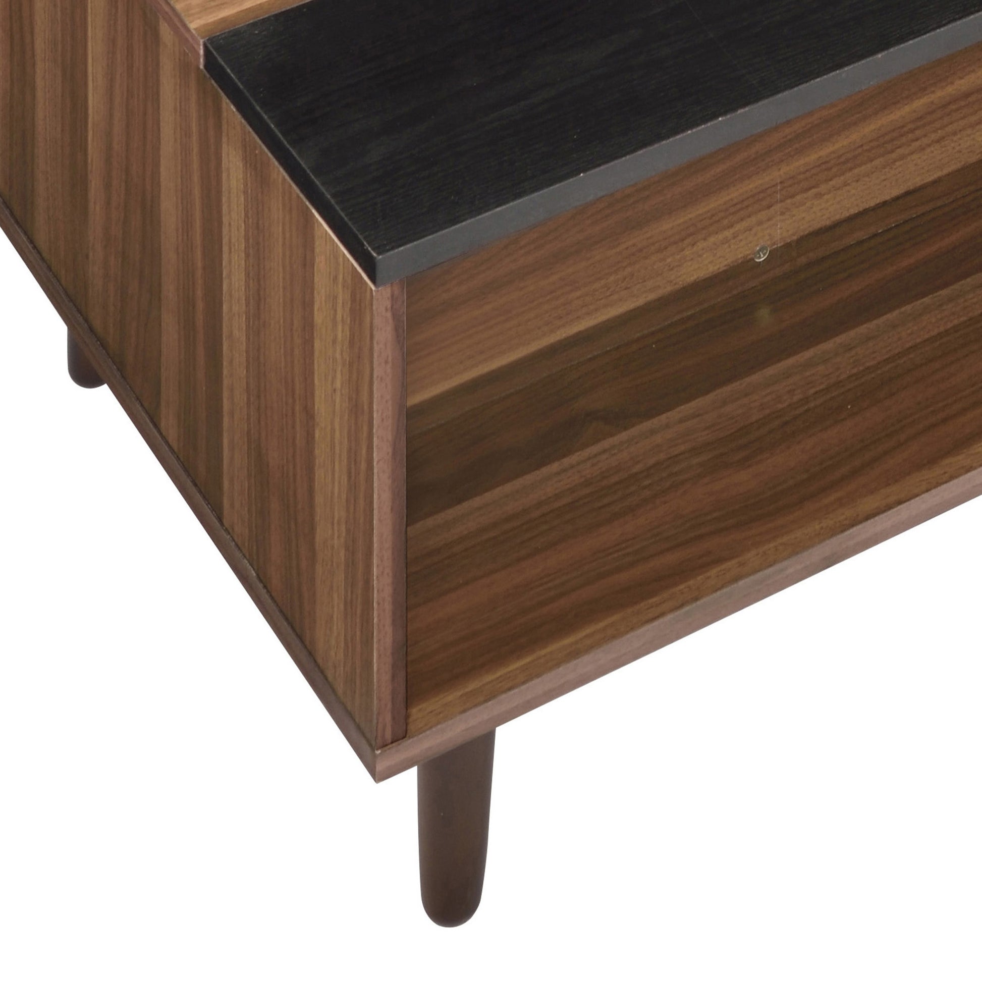 Walnut And Black Lift Top Coffee Table Walnut Primary Living Space Contemporary Shelves Rectangular Wood
