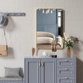 Gold 24X36 Inch Metal Rectangle Barhroom Mirror Gold Classic Mdf Glass Aluminium