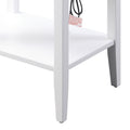 White Side Table With 1 Drawer And Bottom Shelf White White Primary Living Space Transitional Pine Drawers Rectangular Wood