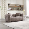 Soft Beanbag Chair With High Resilience Foam Core For Two People. The Comfortable Square Recliner Sofa Is Ideal For Family Members And Friends Engaged In Games, Reading, Watching Tv Brown Chenille