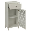 White Side Table With Drawer And Door White White Primary Living Space Drawers Rectangular Wood Glass
