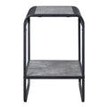 Concrete Grey And Black 1 Shelf End Table Grey Black Primary Living Space Modern Shelves Rectangular Wood Metal Sled