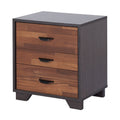Walnut And Espresso 3 Drawer Rectangular Accent Table Walnut Primary Living Space Modern Drawers Rectangular Wood