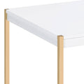 White And Gold Square End Table White Gold White Primary Living Space Modern Square Wood Metal