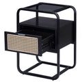 Black Accent Table With Glass Top Black Primary Living Space Drawers Rectangular Wood Sled