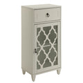White Side Table With Drawer And Door White White Primary Living Space Drawers Rectangular Wood Glass