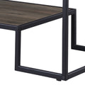 Rustic Oak And Black Coffee Table With Shelf Black Brown Primary Living Space Industrial Shelves Rectangular Wood Metal Sled
