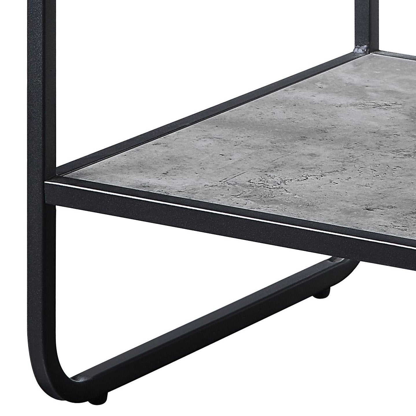 Concrete Grey And Black 1 Shelf End Table Grey Black Primary Living Space Modern Shelves Rectangular Wood Metal Sled