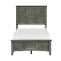 Cool Gray Finish 1Pc Twin Size Bed Louvered Panel Headboard Footboard Transitional Style Bedroom Wooden Furniture Box Spring Required Twin Gray Wood Transitional Panel Wood
