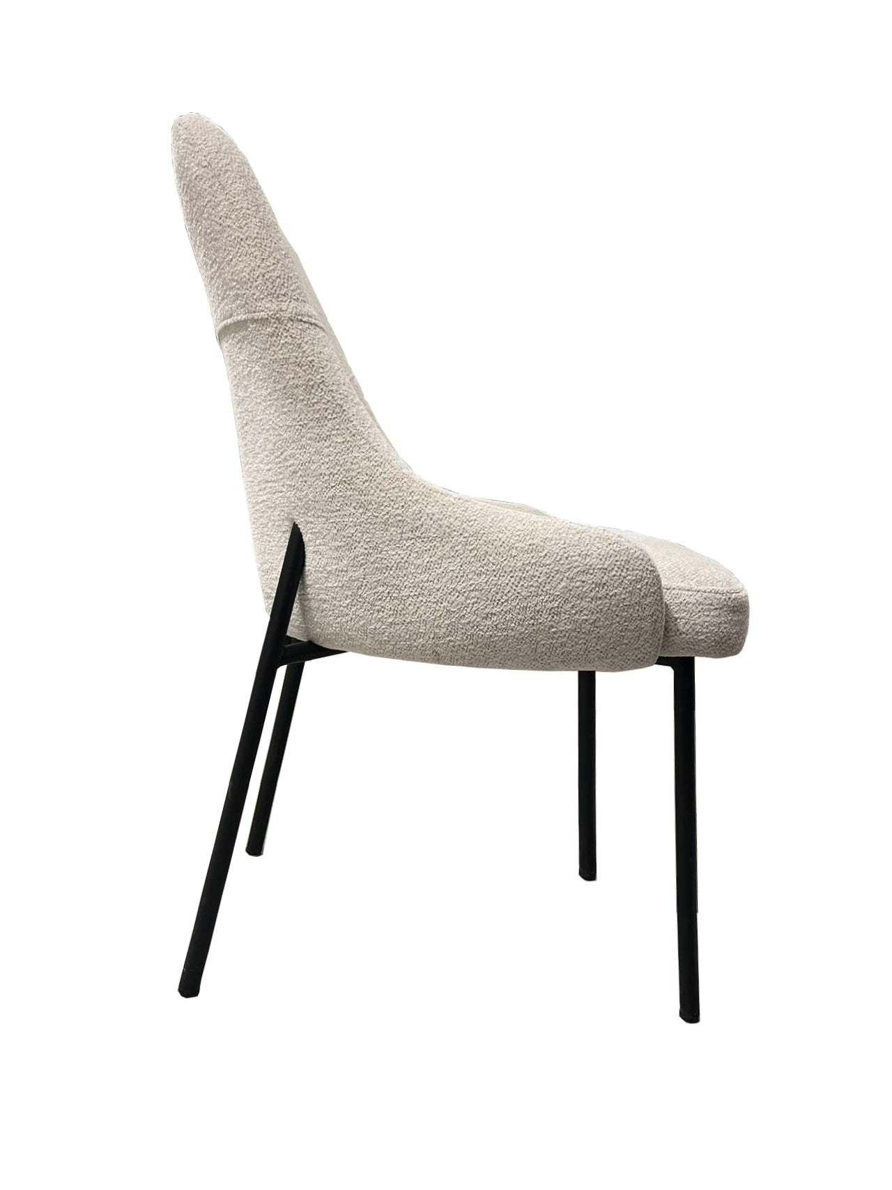 Upholstery Boucle Fabric Dining Side Chair Set Of 2, Beige Solid Dining Room Wing Back Set Of 2 Metal Beige Powder Coated Foam Spot Clean Square Mid Century Modern,Minimalist,Modern Dining Chairs Foam Boucle