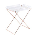 Clear And Copper Tray Table With Removable Tray Clear Antique Nickel Primary Living Space Modern Rectangular Acrylic Sled