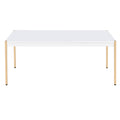 White And Gold Rectangle Coffee Table White Gold White Primary Living Space Modern Rectangular Wood Metal