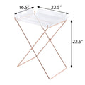 Clear And Copper Tray Table With Removable Tray Clear Antique Nickel Primary Living Space Modern Rectangular Acrylic Sled