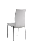 Contempory Modern Faux Leatheratte Side Chair In White, Set Of 4 Polyurethane White Dining Room Polished Wipe Clean Square Contemporary,Modern Dining Chairs Solid Back Set Of 4 Or More Foam Faux Leather