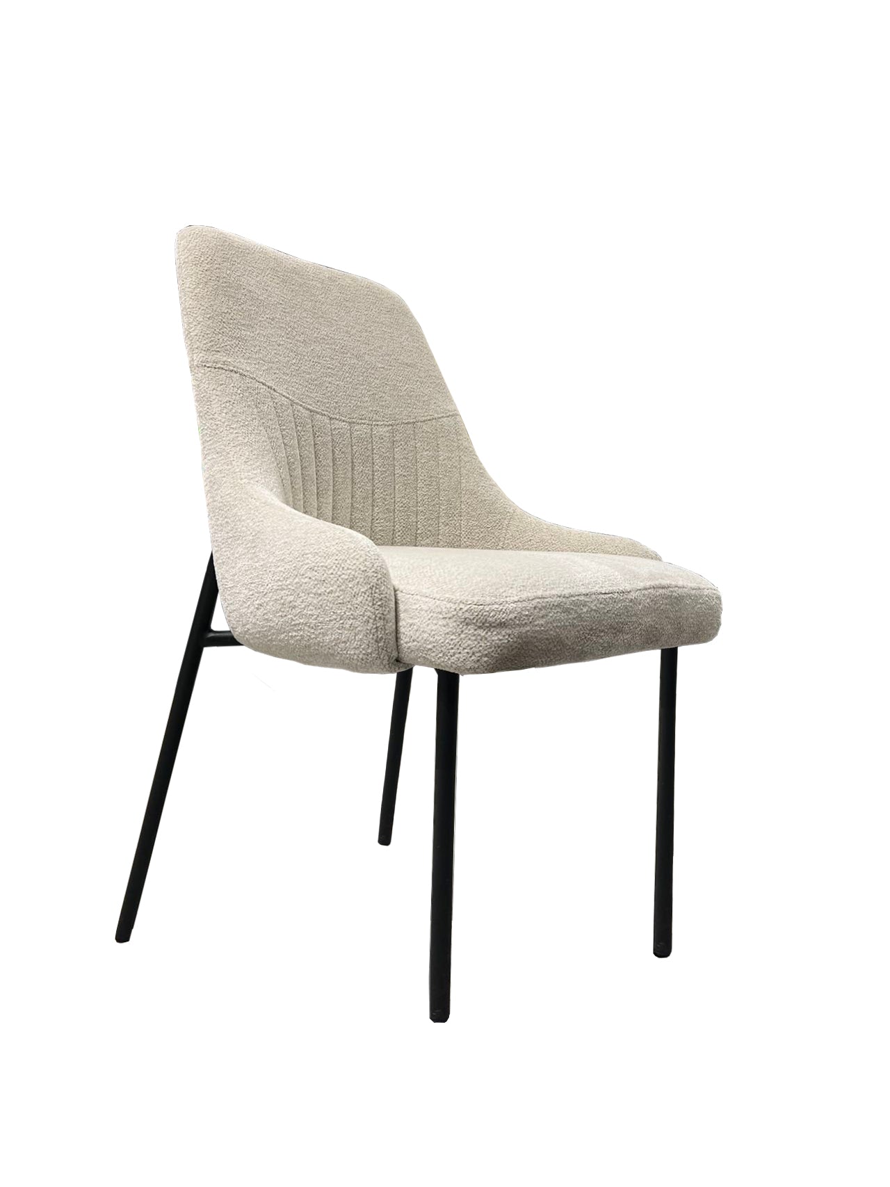 Upholstery Boucle Fabric Dining Side Chair Set Of 2, Beige Solid Dining Room Wing Back Set Of 2 Metal Beige Powder Coated Foam Spot Clean Square Mid Century Modern,Minimalist,Modern Dining Chairs Foam Boucle