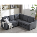 Arrived L Shaped Sofa With Pull Out Sofa Bed, Corner Sofa,Comfortable Living Room Furniture Set, Sleeper Sofa Bed,Corner Seat For Two With Broaching Sofa,Rivet Dechenille,Gray Gray Polyester Wood Primary Living Space Modern Polyester 5 Seat