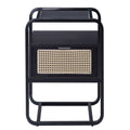 Black Accent Table With Glass Top Black Primary Living Space Drawers Rectangular Wood Sled