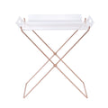 Clear And Copper Tray Table With Removable Tray Clear Antique Nickel Primary Living Space Modern Rectangular Acrylic Sled