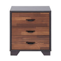 Walnut And Espresso 3 Drawer Rectangular Accent Table Walnut Primary Living Space Modern Drawers Rectangular Wood
