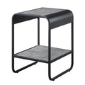 Concrete Grey And Black 1 Shelf End Table Grey Black Primary Living Space Modern Shelves Rectangular Wood Metal Sled