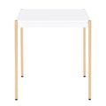 White And Gold Square End Table White Gold White Primary Living Space Modern Square Wood Metal