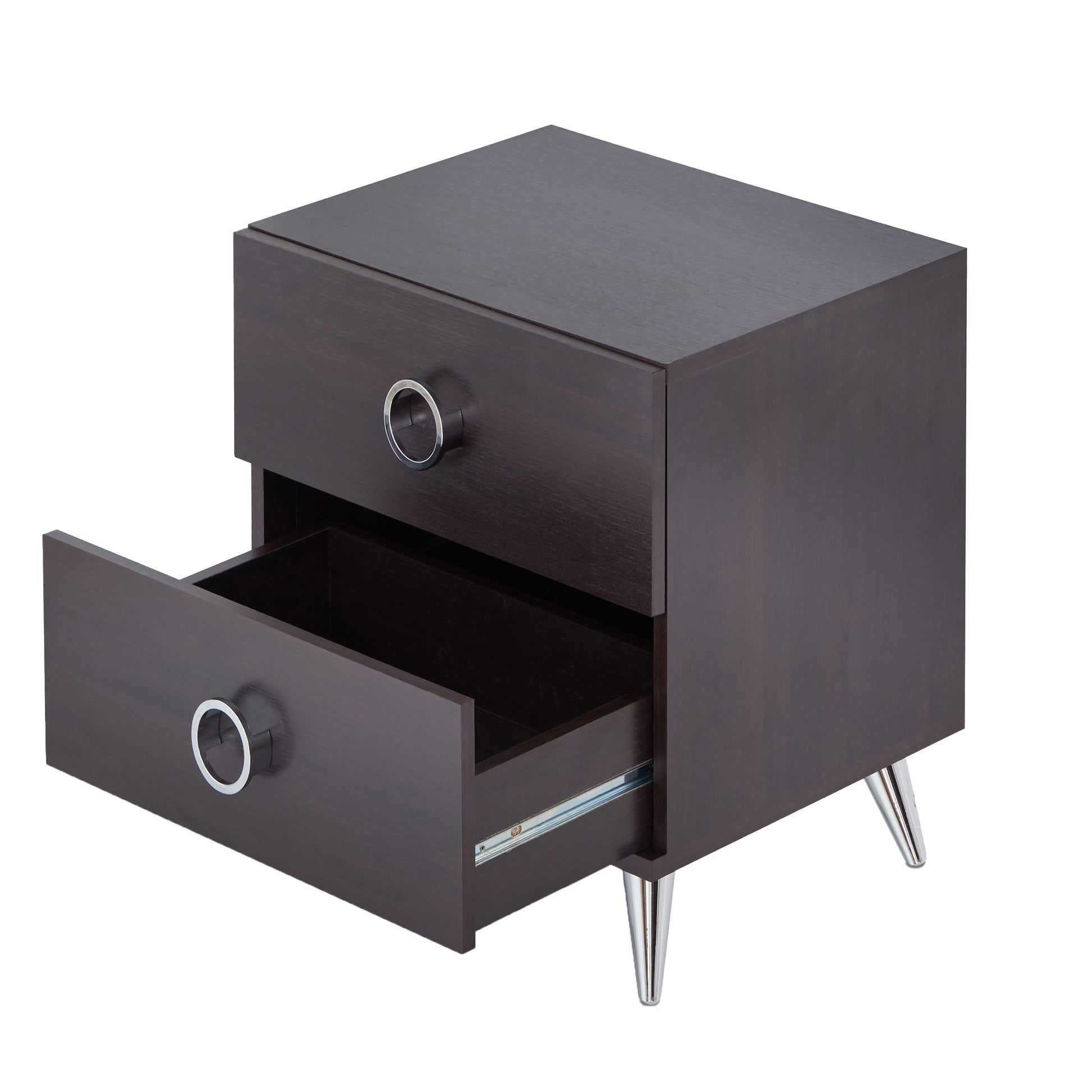 Espresso 2 Drawer Rectangular Accent Table Espresso Primary Living Space Contemporary Drawers Rectangular Wood