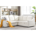 Arrived L Shaped Sofa With Pull Out Sofa Bed, Corner Sofa,Comfortable Living Room Furniture Set, Sleeper Sofa Bed,Corner Seat For Two With Broaching Sofa,Rivet Dechenille,Beige Beige Polyester Wood Primary Living Space Modern Polyester 5 Seat