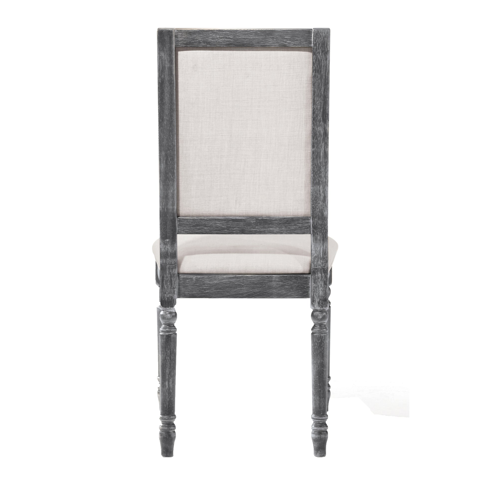 Cream And Weathered Grey Open Back Side Chairs Set Of 2 Solid Cream Grey Dining Room Foam Rectangular Farmhouse Side Chair Rubberwood Solid Back Set Of 2 Wood
