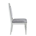 Grey And Platinum Upholstered Side Chairs Set Of 2 Solid Grey Silver Foam Rectangular Glam Side Chair Poplar Solid Back Set Of 2 Wood Fabric