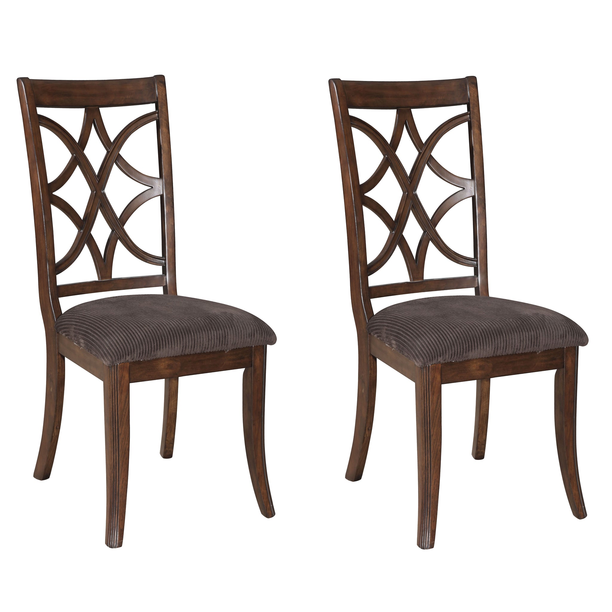 Brown And Dark Walnut Cross Back Side Chairs Set Of 2 Solid Brown Dining Room Foam Rectangular Side Chair Poplar Cross Back Set Of 2 Wood