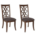 Brown And Dark Walnut Cross Back Side Chairs Set Of 2 Solid Brown Dining Room Foam Rectangular Side Chair Poplar Cross Back Set Of 2 Wood