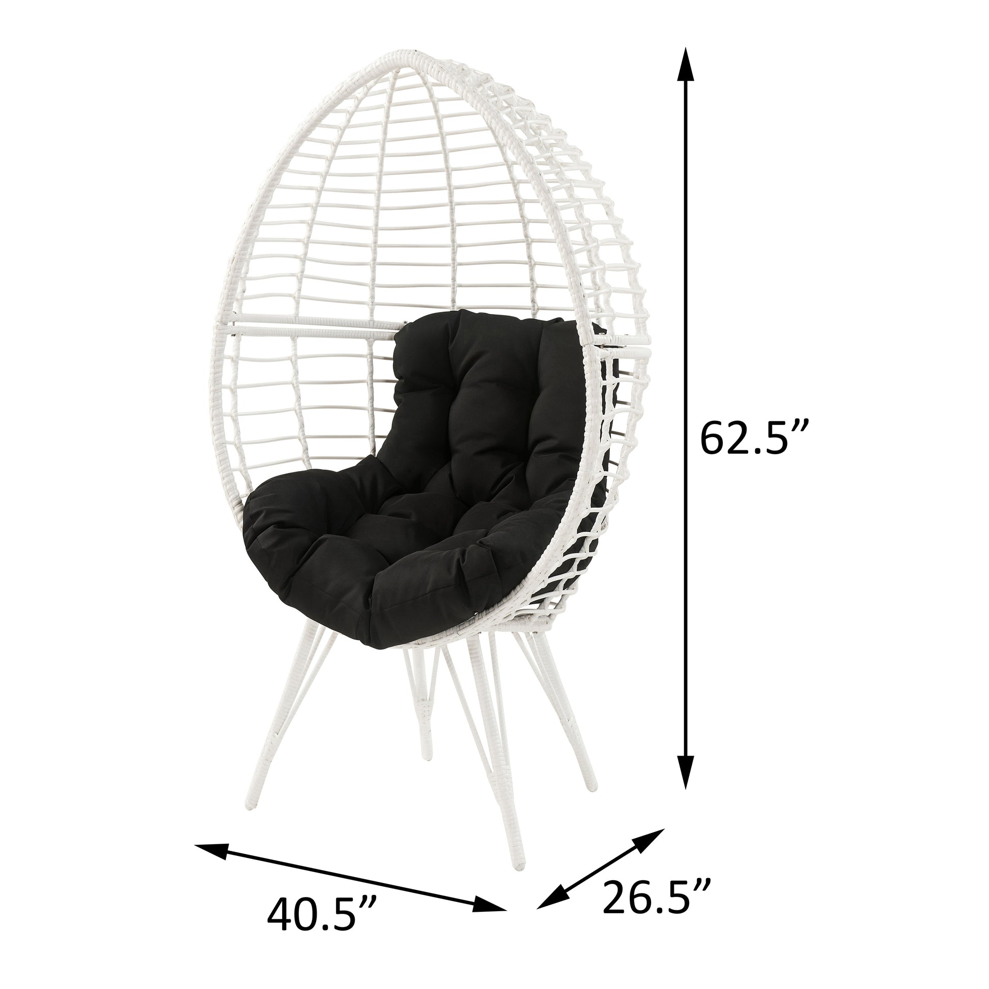 Black And White Patio Chair With Removable Cushion Yes Lounge White Black Garden & Outdoor Modern Wood Fabric