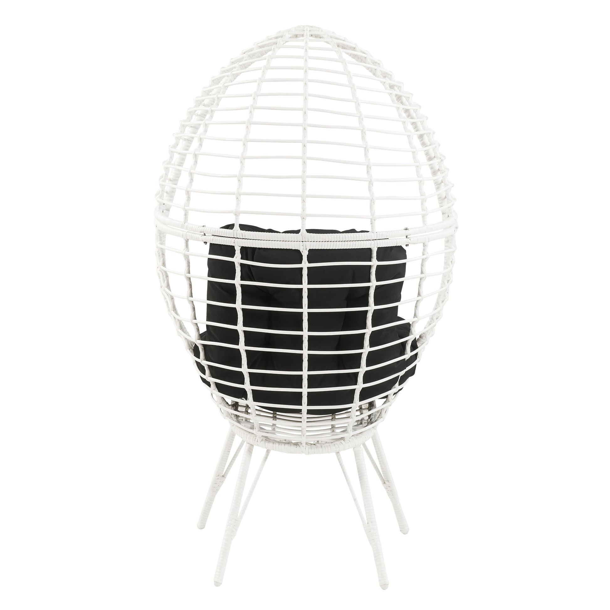 Black And White Patio Chair With Removable Cushion Yes Lounge White Black Garden & Outdoor Modern Wood Fabric