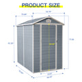 4X6Ft Resin Outdoor Storage Shed Kit Perfect To Store Patio Furniture,Grey Grey Plastic