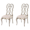 Ivory And Antique Champagne Side Chairs Set Of 2 Solid Ivory Dining Room Foam Rectangular Glam Side Chair Poplar Queen Anne Back Set Of 2 Wood Metal