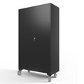 Upgraded Wide 39.37 Inch & Depth 19.69 Inch Metal Storage Cabinet 72 Inch Black Lockable Garage Cabinet With Wheels Heavy Duty Steel Cabinet With Doors & 4 Adjustable Shelves For Home, Office Black