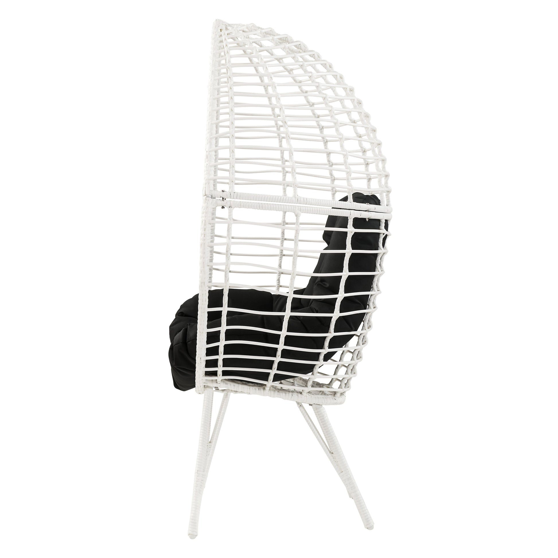 Black And White Patio Chair With Removable Cushion Yes Lounge White Black Garden & Outdoor Modern Wood Fabric