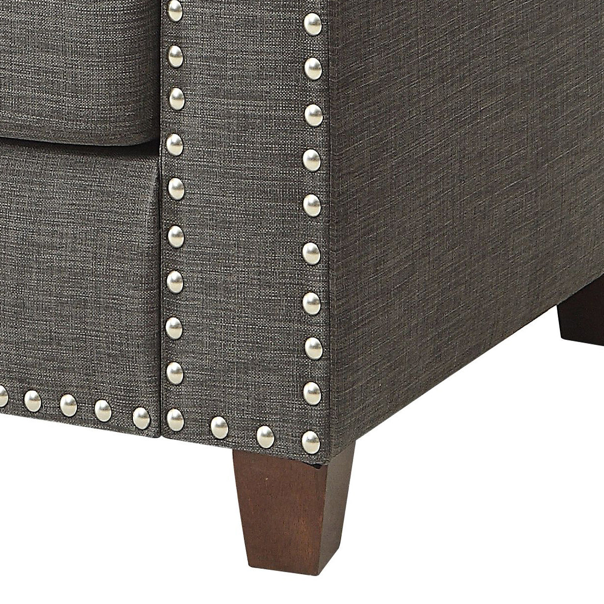 Light Charcoal Flared Arms Chair With Accent Pillows Light Grey Primary Living Space Eucalyptus Linen