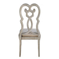 Ivory And Antique Champagne Side Chairs Set Of 2 Solid Ivory Dining Room Foam Rectangular Glam Side Chair Poplar Queen Anne Back Set Of 2 Wood Metal