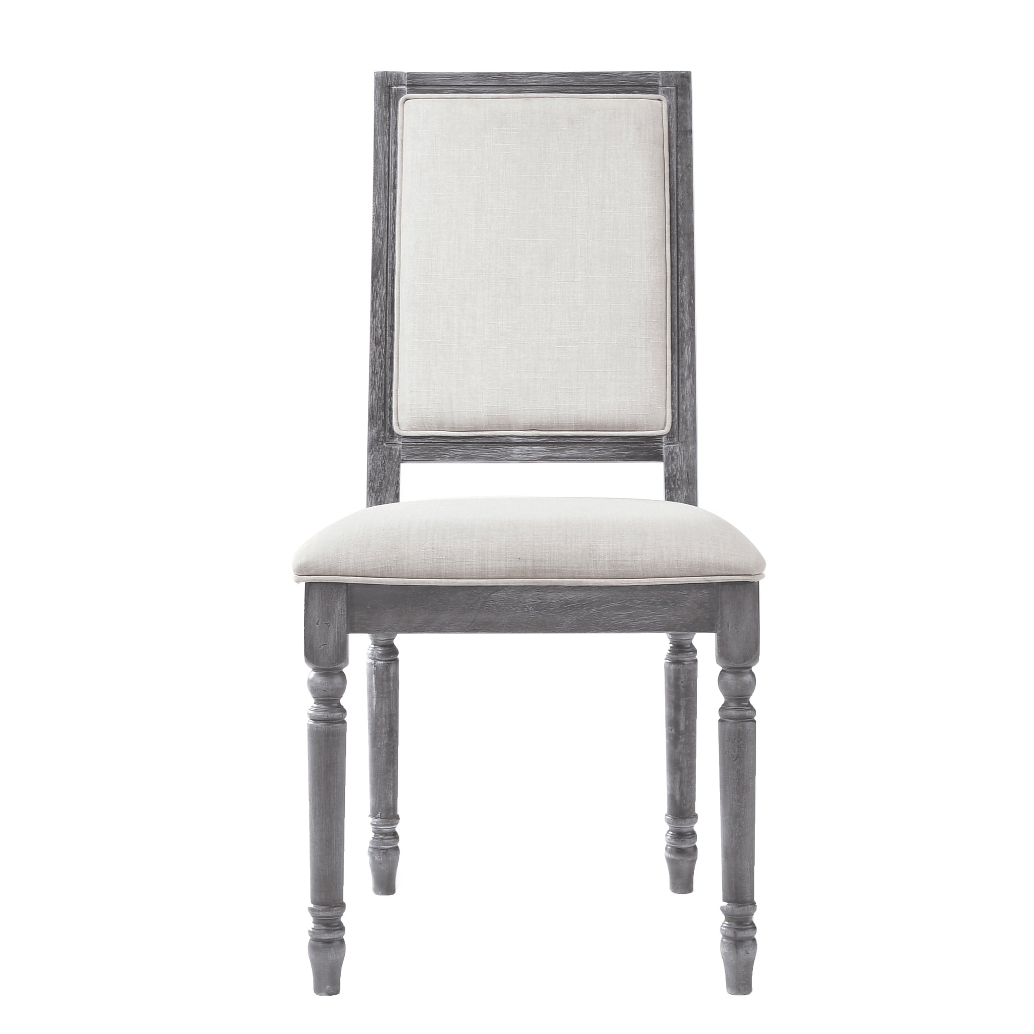 Cream And Weathered Grey Open Back Side Chairs Set Of 2 Solid Cream Grey Dining Room Foam Rectangular Farmhouse Side Chair Rubberwood Solid Back Set Of 2 Wood