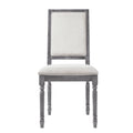 Cream And Weathered Grey Open Back Side Chairs Set Of 2 Solid Cream Grey Dining Room Foam Rectangular Farmhouse Side Chair Rubberwood Solid Back Set Of 2 Wood