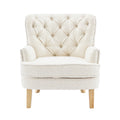 Club Chair Almond Wood Fabric 1 Seat