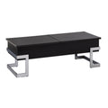 Black High Gloss And Chrome Coffee Table With Lift Top Black Silver Primary Living Space Modern Rectangular Wood Metal Sled